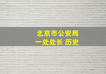 北京市公安局一处处长 历史